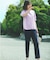 ストレッチリネンライク美脚テーパードパンツ【洗濯機洗い可/吸水速乾】
