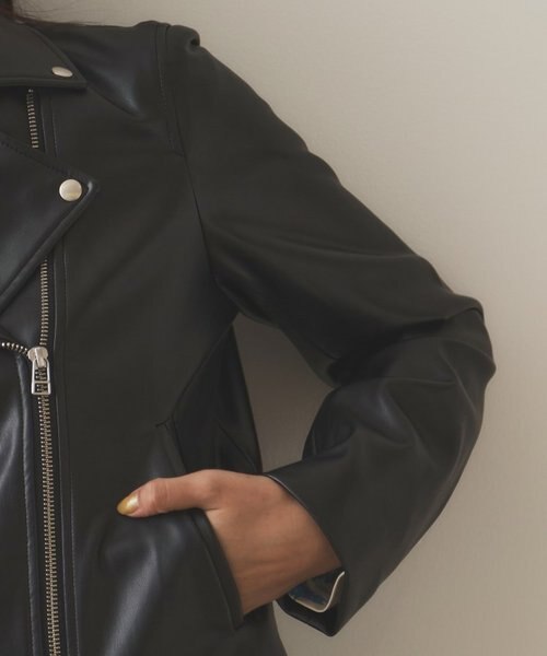 シンセティックレザーライダースジャケット【洗える】｜オペーク
