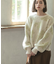 ラメ混フラワージャカードニット