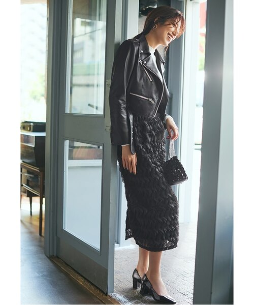 大草直子さんコラボ】ショート丈ライダースジャケット｜オペーク