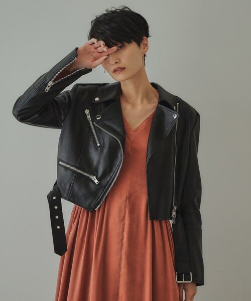 大草直子さんコラボ】ショート丈ライダースジャケット｜オペーク
