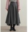 裾チュールプリーツドッキング タックフレアスカート【洗濯機洗い可】