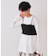《ツインセット》シャーリングビスチェ×ロングTシャツ【洗濯機洗い可】