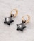 ブラック×ビジュー モチーフピアス