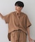 《5色展開/SS-LLサイズ》スキッパー金ボタンブラウス/セットアップ対応【防シワ/ストレッチ/洗濯機洗い可】