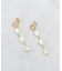 メタル×フェイクパールロングピアス