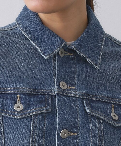 Pa-Nu☆ストレッチデニムジャケット☆超美品！！ 高身長 シンプルストレッチデニムジャケット【高身長インスタ