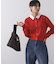 メタルチャーム付きラメニットバッグ