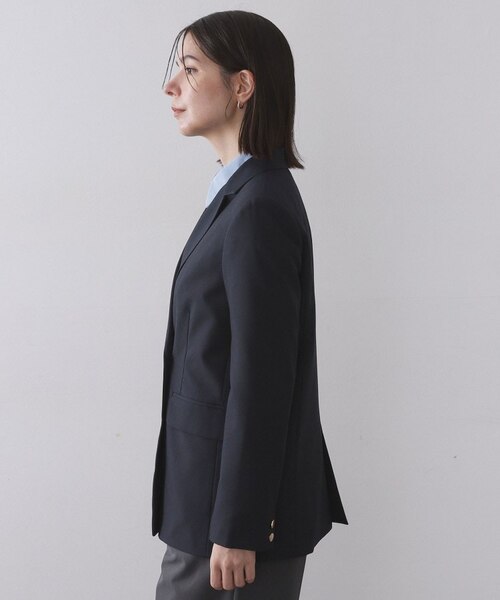 金ボタンダブルブレストテーラードジャケット【洗える】｜オペーク