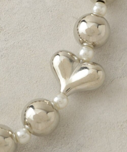 odul オニキス　パール　ハートチャーム付き オニキス フルールドリス シルバーペンダントトップ 2way