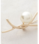ノットデザインフェイクパールメタルブローチ