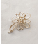 メタルフラワーフェイクパールブローチ