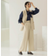 金ボタンデザインワイドパンツ/セットアップ対応【洗濯機OK】《S～LL》