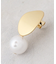 メタル×フェイクパール ボリュームピアス