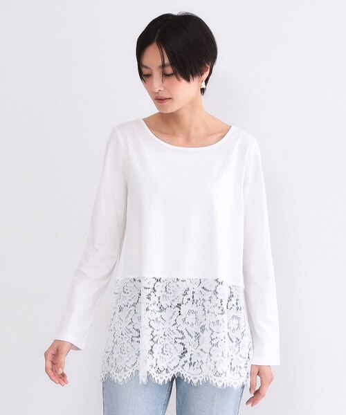 裾レースカットソー【洗濯機OK】｜オペーク ドット クリップの通販