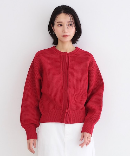 メッシュニットカーディガン【洗濯機OK】｜オペーク ドット クリップの