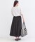 フリンジジャカード タックフレアスカート【洗濯機OK】