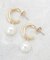 メタルハーフムーン×フェイクパールピアス