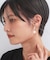メタルハーフムーン×フェイクパールピアス