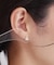 ビジュー×メタルフラワーミニピアス