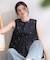 ラメドット刺繍ペプラムブラウス【洗える】