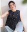 ラメドット刺繍ペプラムブラウス【洗える】