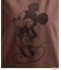 「Mickey Mouse」フロッキープリント フレンチスリーブTシャツ《洗濯機OK》