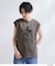 「Mickey Mouse」フロッキープリント フレンチスリーブTシャツ《洗濯機OK》