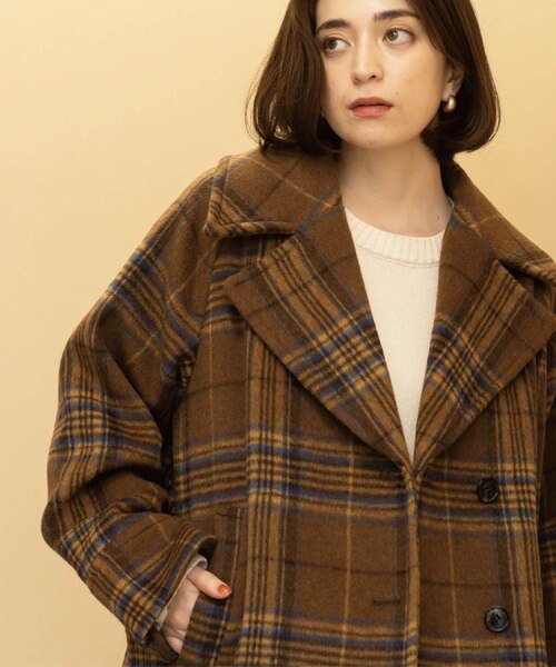 カシミヤブレンドウール ミドルピーコート｜オペーク ドット クリップ