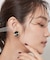 レオパード柄シャギーピアス