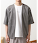 フェイクスウェードアンサンブルカーディガン【五分袖カーディガン＋半袖Tシャツセットアイテム】