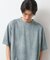 スウェードプリント半袖Tシャツ　【オーバーサイズ/洗濯機OK】