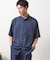 クールファイバーバンドカラー半袖シャツ　接触冷感／吸水速乾／UVケア／軽量／セットアップ可