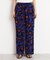 レーヨンリネン総柄ワイドパンツ【洗える】
