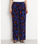 レーヨンリネン総柄ワイドパンツ【洗える】