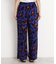 レーヨンリネン総柄ワイドパンツ【洗える】
