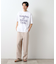 スウェード半袖ロゴTシャツ　洗濯機OK