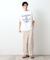 スウェード半袖ロゴTシャツ　洗濯機OK