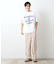 スウェード半袖ロゴTシャツ　洗濯機OK