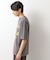 スウェード半袖ロゴTシャツ　洗濯機OK