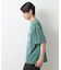 スウェード半袖ロゴTシャツ　洗濯機OK