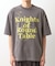 スウェード半袖ロゴTシャツ　洗濯機OK