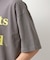 スウェード半袖ロゴTシャツ　洗濯機OK