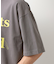 スウェード半袖ロゴTシャツ　洗濯機OK
