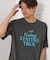 ポリ麻プリント半袖Tシャツ【洗濯機OK】