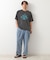 ポリ麻プリント半袖Tシャツ【洗濯機OK】