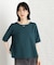 【再入荷】麻調メッシュブラウス【二の腕カバー/洗える】