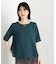 【再入荷】麻調メッシュブラウス【二の腕カバー/洗える】