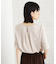 【再入荷】麻調メッシュブラウス【二の腕カバー/洗える】