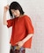【再入荷】麻調メッシュブラウス【二の腕カバー/洗える】